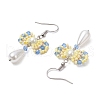 Handmade Glass Seed & Acrylic Beads Bowknot Dangle Earrings EJEW-MZ00298-04-4