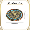 ANATTASOUL 2Pcs 2 Colros Ox Head Alloy Belt Buckle for Men with Wood Bead FIND-AN0001-01-2