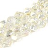 Electroplate Transparent Glass Beads Strands EGLA-N017-02B-1