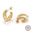 925 Sterling Silver Half Hoop Earrings EJEW-H110-16G-3