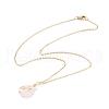 Natural Rose Quartz Teardrop Pendant Necklace NJEW-JN03900-01-1