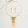 Elegant Geometric Brass Tassels Earrings & Necklaces Set for Women's Party and Banquet PN8542-4