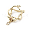 Brass Micro Pave Clear Cubic Zirconia Bead Frame KK-K371-49G-3
