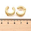 Brass Micro Pave Clear Cubic Zirconia Cuff Earrings EJEW-F370-36G-5