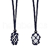 Braided Waxed Cotton Thread Cords Macrame Pouch Necklace Making AJEW-SW00022-09-1
