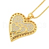 Brass Micro Pave Clear Cubic Zirconia Pendant Necklaces NJEW-M220-01A-G-1