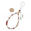Natural Carnelian & Peacock Green Agate Mobile Straps HJEW-JM03425-03-3