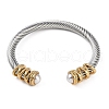 Ion Plating(IP) 304 Stainless Steel Cuff Bangles for Women STAS-M023-16GP-2