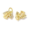 Rack Plating Brass Micro Pave Clear Cubic Zirconia Pendants KK-Z039-14G-2