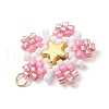 Glass Seed Beaded Star Pendants PALLOY-MZ00641-5