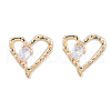 Clear Cubic Zirconia Heart Stud Earrings EJEW-N012-51LG-B-2