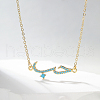 Elegant Brass Pave Cubic Zirconia Arabic Love Pendant Necklaces for Mother's Day Gift VL3091-6