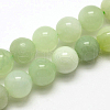 Natural New Jade Stone Round Bead Strands G-O039-16-6mm-1