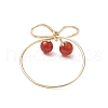 Round Natural Carnelian Finger Rings for Women RJEW-JR00857-01-5