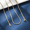Ion Plating(IP) 304 Stainless Steel Round Snake Chain Necklace for Women NJEW-G097-01G-2
