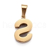 Ion Plating(IP) 304 Stainless Steel Letter Pendants STAS-H127-S-G-2