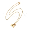 304 Stainless Steel Glass Drill Birth Stone Constellation Pendant Necklaces STAS-D305-08G-K-3