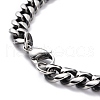 Men's Retro 304 Stainless Steel Curb Chain Bracelets BJEW-I293-12AS-3