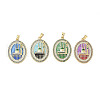 Rack Plating Brass Micro Pave Clear Cubic Zirconia Pendants KK-H474-24B-1