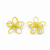 Spray Painted Eco-Friendly Iron Wire Wrapped Pendants IFIN-T009-03C-2