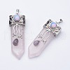 Natural Rose Quartz Big Pointed Pendants X-G-F340-05E-1