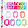 CHGCRAFT 560Pcs 7 Colors Opaque Acrylic Linking Rings MACR-CA0001-41-8