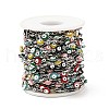Enamel Flat Round with Evil Eye Link Chains CHS-G021-01P-02-5