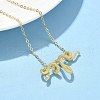 Brass Snake Wrapped Pendant Necklaces for Women NJEW-U041-01G-3