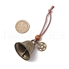 Iron Bell & Alloy Star Pendant Decorations HJEW-JM03366-3