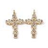 Brass Clear Cubic Zirconia Pendants KK-E068-VA017-2-2