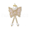 Glass Seed Beaded Butterfly Pendants PALLOY-MZ00649-01-1