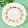 Mushroom Brass Micro Pave Clear Cubic Zirconia Link Bracelets for Women BJEW-Z126-04G-3