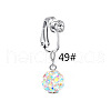 304 Stainless Steel Pave Clear AB Cubic Zirconia Clip on Belly Rings FS-WGD716D-02-1
