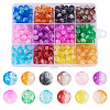 Two Tone Transparent Crackle Acrylic Beads CACR-TA0001-01-3