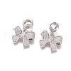 Brass Micro Pave Cubic Zirconia European Dangle Charms X-ZIRC-E163-15P-2