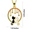 Full Moon with Double Cat and Star Pendant Necklace JN1028B-2