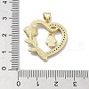 Brass Micro Pave Clear Cubic Zirconia Pendants KK-A221-27C-G-3
