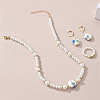 Plum Blossom Pattern Plastic & Porcelain & CCB Earrings & Necklaces & Rings Sets FS-WG584CB-01-2