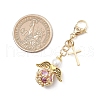 Angel Glass Pearl & Glass Seed Beaded Pendant Decorations HJEW-MZ00265-03-3