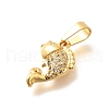 Brass Micro Pave Clear Cubic Zirconia Pendants KK-Q040-07A-G-2
