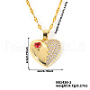 Brass Pave Cubic Zirconia Heart Pendant Necklaces for Women UC6021-1-2