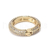 Brass Micro Pave Clear Cubic Zirconia Spring Gate Rings ZIRC-F120-007G-2