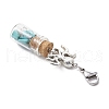 Glass Wishing Bottle  with Synthetic Turquoise Chip Beads inside Pendant Decorations HJEW-JM03043-5