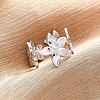 Brass Adjustable Open Cuff Rings for Women RJEW-R021-02P-3