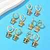 Gift Brass Micro Pave Cubic Zirconia Hoop Earrings EJEW-U057-05G-1