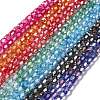 Electroplate Transparent Glass Beads Strand GLAA-G088-02-1