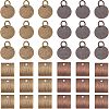 SUPERFINDINGS 96Pcs 4 Style Brass Blank Tag Slice Charms Pendants KK-FH0002-58-1