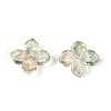 Baking Painted Transparent Glass Bead Caps DGLA-N014-04D-2