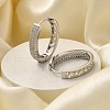 Brass Cubic Zirconia Hoop Earrings EJEW-M048-05P-1