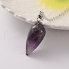 Teardrop Platinum Tone Brass Natural & Synthetic Mixed Stone Dowsing Pendulums MAK-M015-03-3